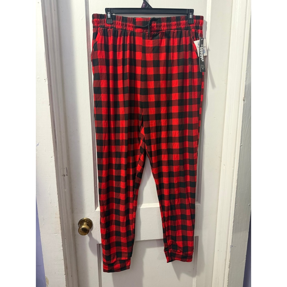 Leggings Depot Red Buffalo Plaid Joggers 3X NWT Red Black Checkered JGAX-S766
